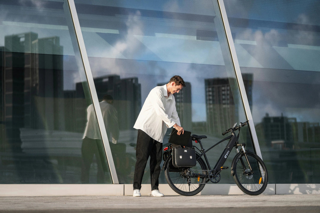 DYU C5 e-bike parked for home charging safety guide