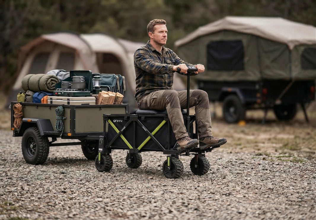 DYU campX electric wagon beach loadout guide with cargo