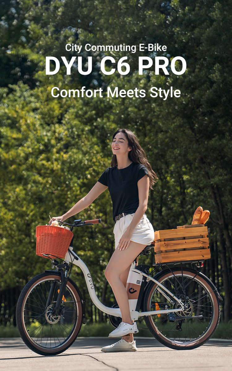 Vélo électrique DYU C6 Pro 26 Pouces - 250W, 36V/15.6Ah, Autonomie 60-70km, Vitesse 25km/h
