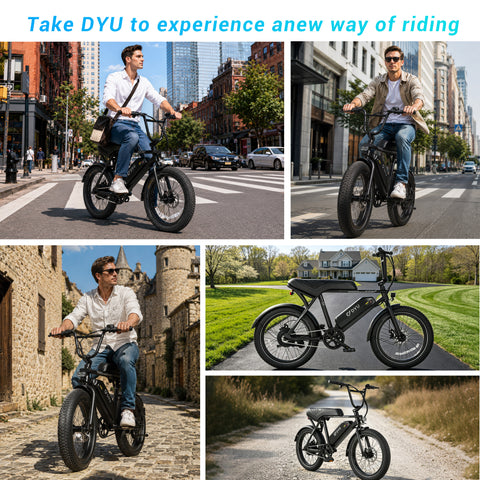 DYU BMX 20 Inch Fat Tire Off-Road Electric Bike
