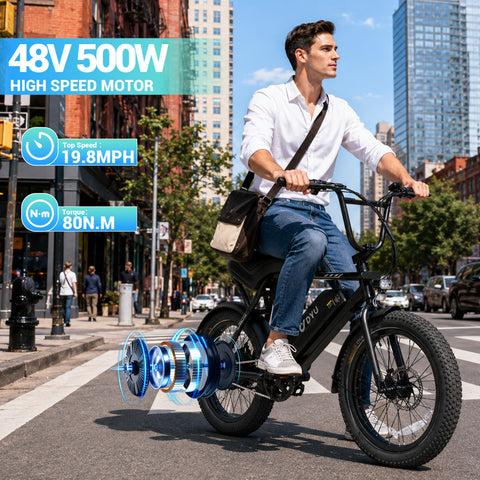 DYU BMX 20 Inch Fat Tire Off-Road Electric Bike