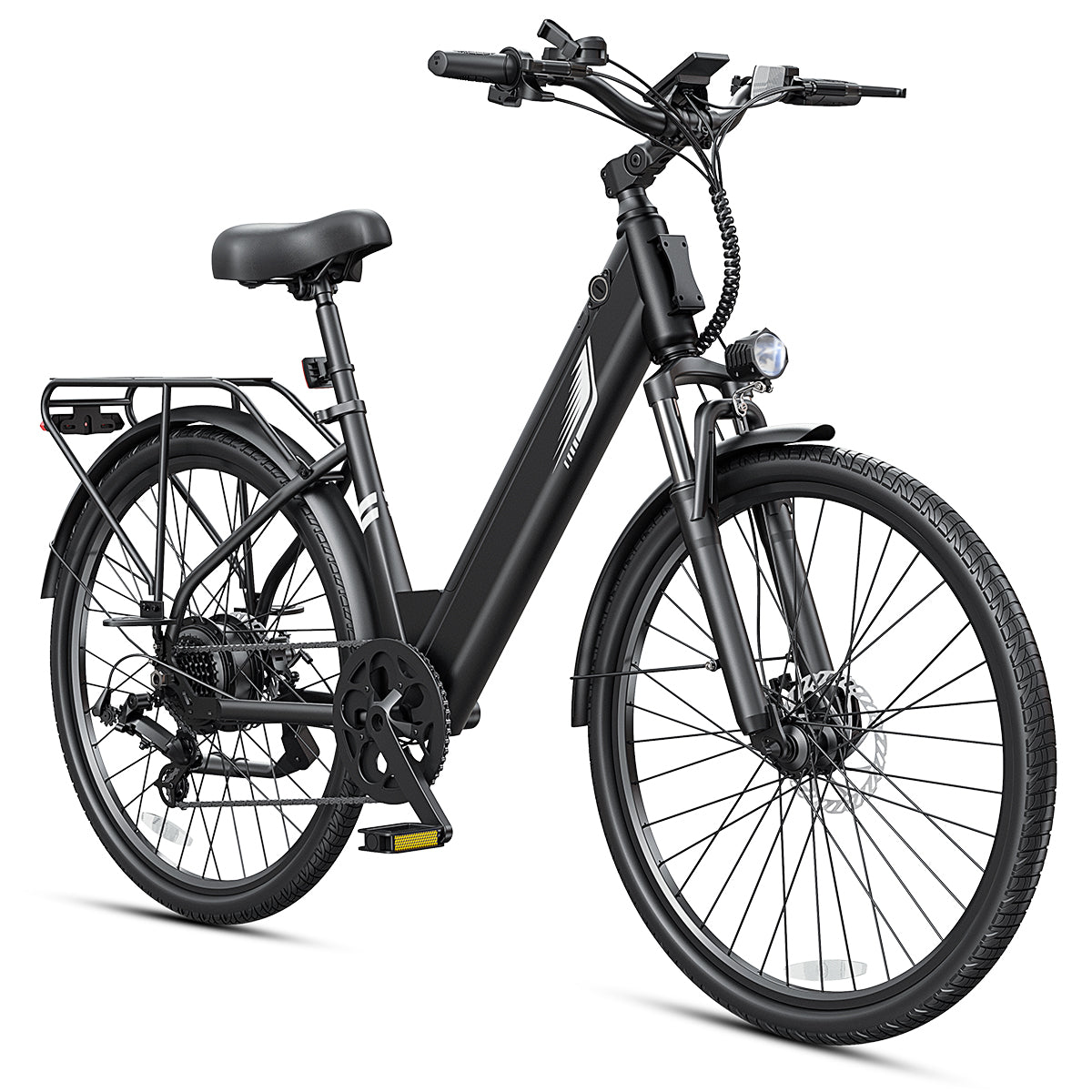 DYU C7 Lite 26 Inch Electric Bike for Adults, Black