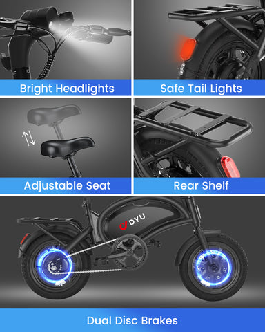 DYU D3F Electric Bike Peak 500W 36V