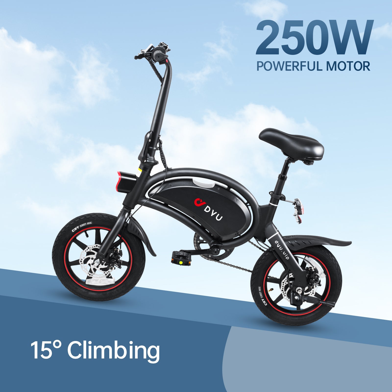 DYU D3+ APP Smart 14 Inch Mini Bike Folding Electric Bikes 250w motor